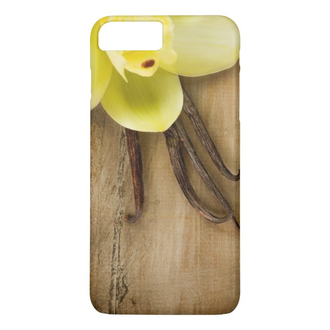 Vanille-Hülsen und Blume über hölzernem Case-Mate iPhone Hülle (Rückseite)