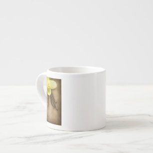 Vanille-Hülsen und Blume über hölzernem Espressotasse