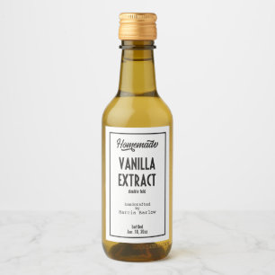 Vanille maison Extrait Étiquette de nourriture et