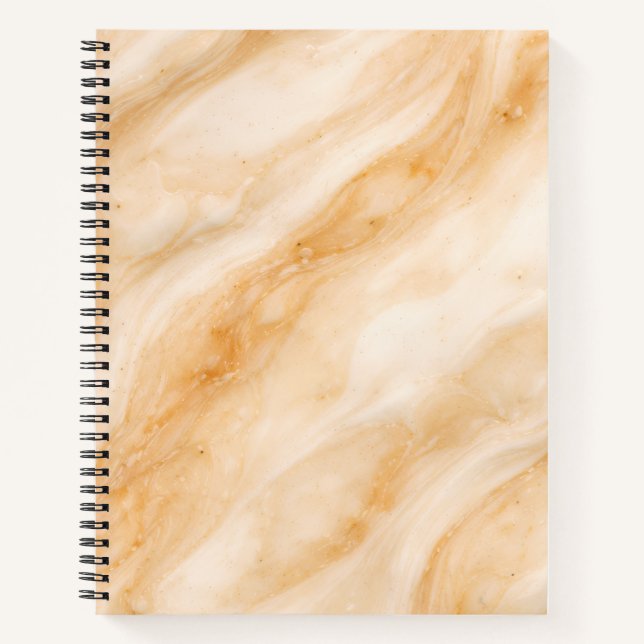 Vanille-Milchshake-Marmor-Textur Notizbuch (Vorderseite)