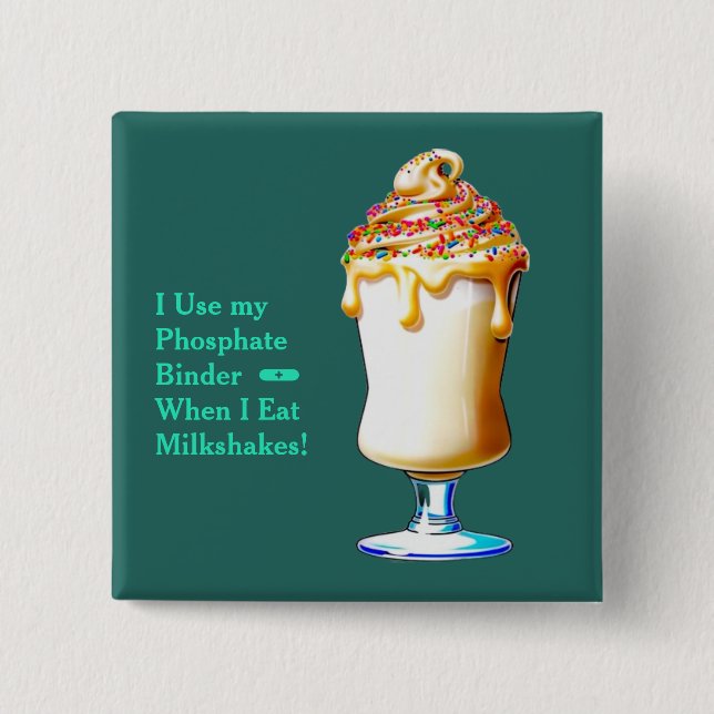 Vanille-Milchshake-Phosphatbinder-Knopf Button (Vorderseite)