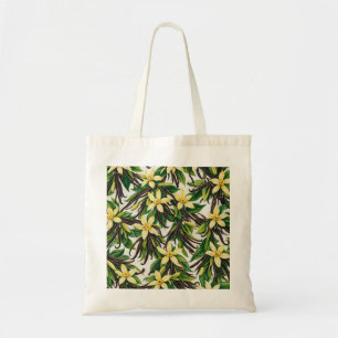 Vanille-Orchidee und Vanille-Bohne Botanisch Tragetasche