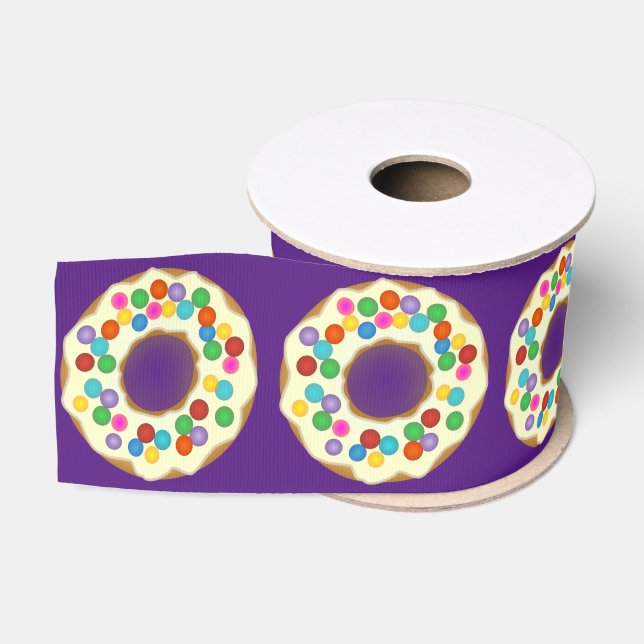 Vanille Regenbogenbänder Ripsband (Spule)