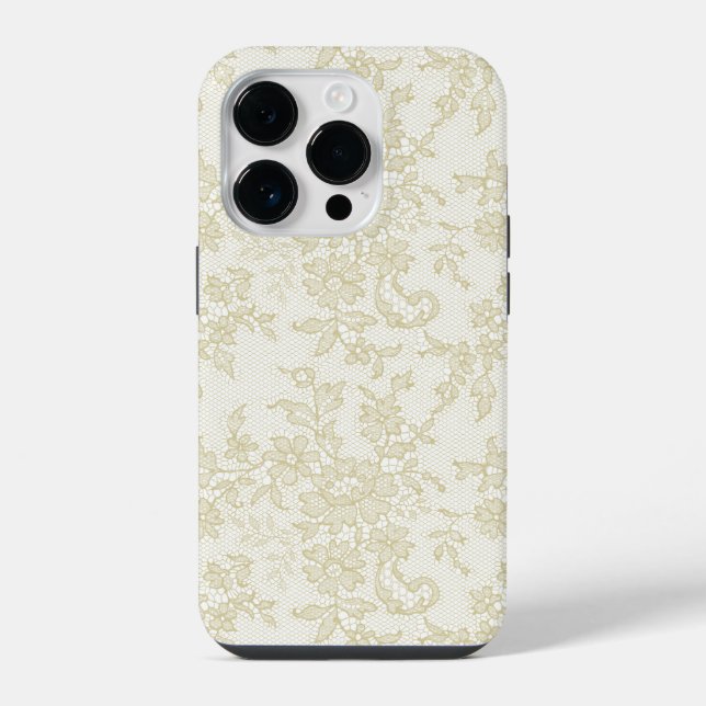 Vanille-Spitze iPhone 14 Pro Hülle (Rückseite)