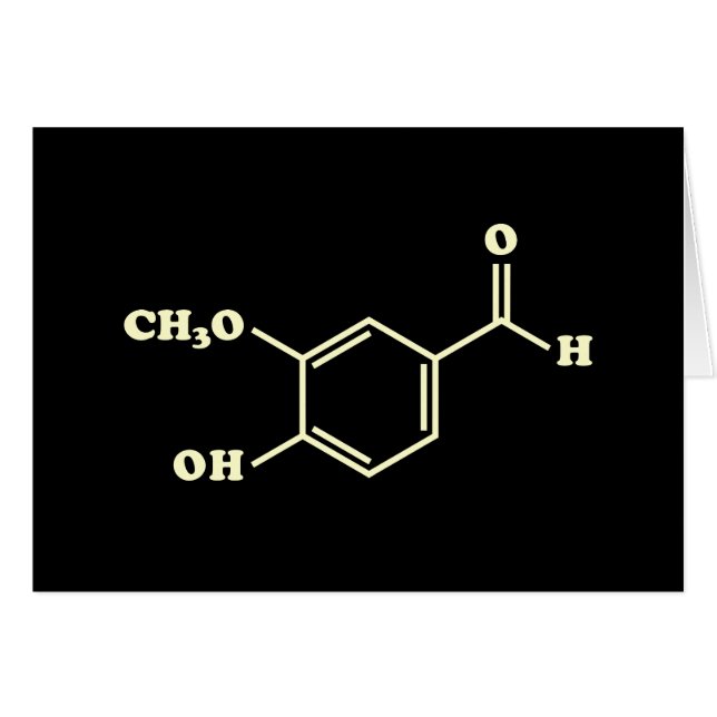 Vanille Vanillin Formule chimique moléculaire (Devant horizontal)