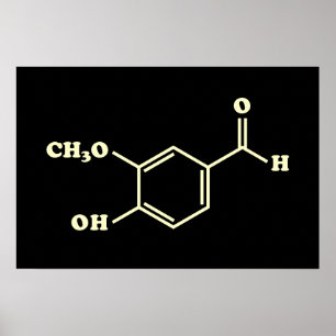 Vanille-Vanillin-Molekül-Chemieformel Poster