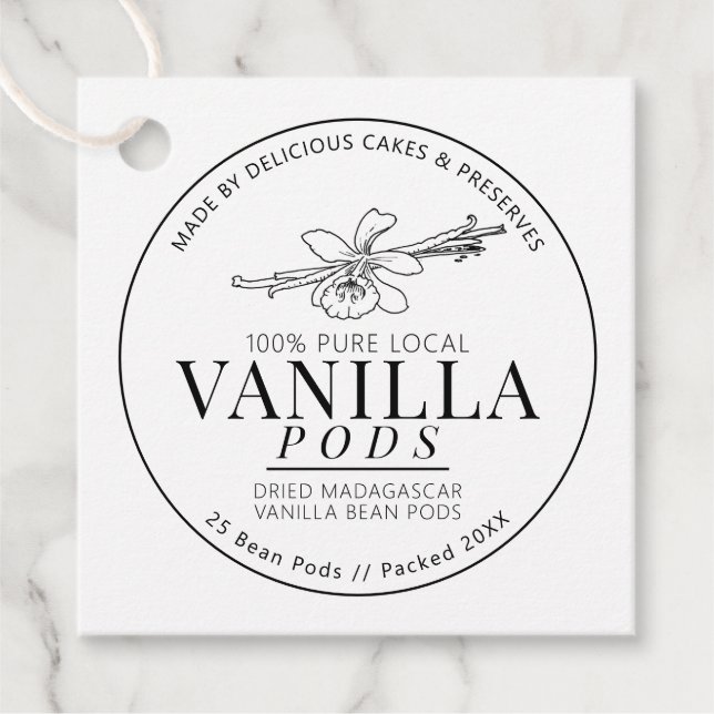 Vanillebohnen Blume Bohnen zeichnend Mono-Produkt Geschenkanhänger (Vorderseite)