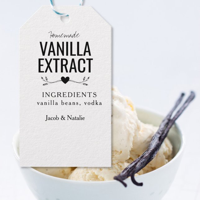 Vanilleextrakt, hausgemacht, Hochzeitswein Geschenkanhänger (Von Creator hochgeladen)