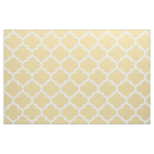 Vanillepudding-gelbes Marokkaner Quatrefoil Stoff