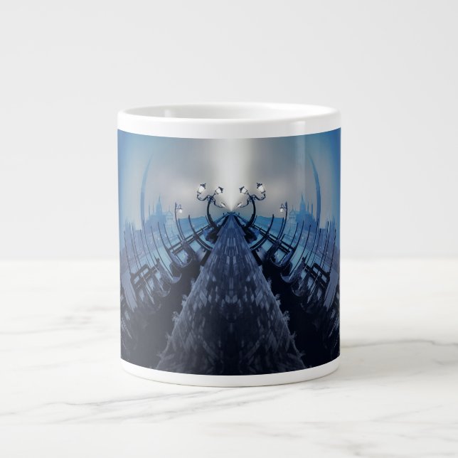 VANISHING VENICE Blue Gothic Gondolas Jumbo-Tasse (Vorderseite)
