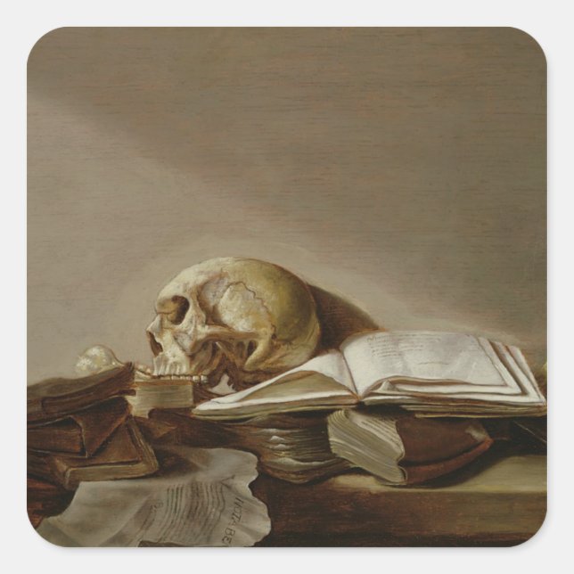 Vanitas 2 quadratischer aufkleber (Vorderseite)