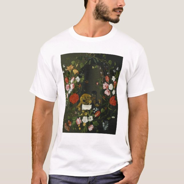 Vanitas noch Leben mit Blumen T-Shirt (Vorderseite)