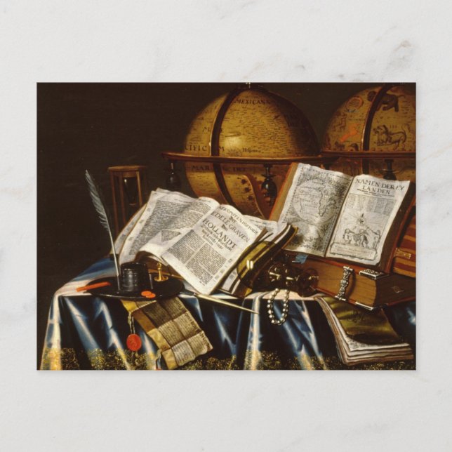 "Vanitas" Still Life - Adam Bernaert (1665) Postkarte (Vorderseite)