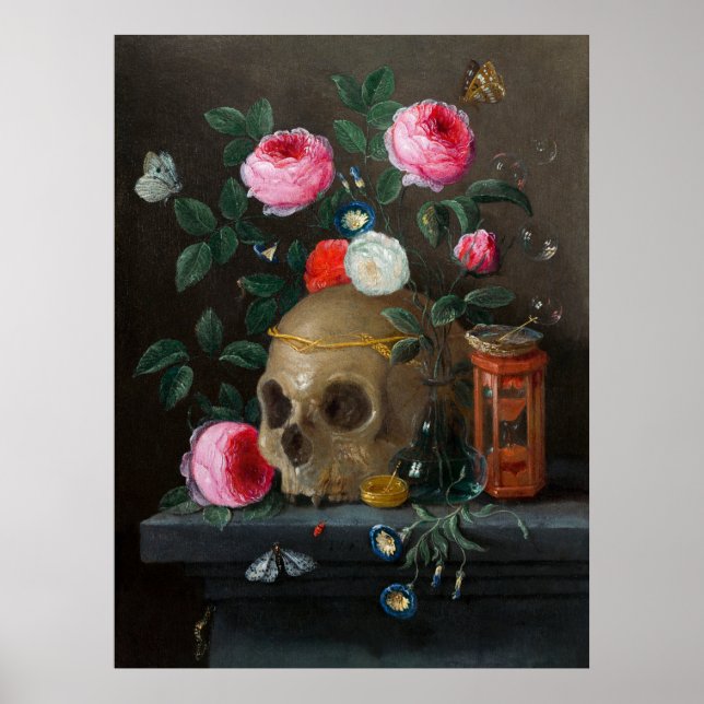 Vanitas-Stillleben (ca.1665–1670)  Poster (Vorne)