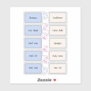 Vanity Items Organisation Vinyl Labels