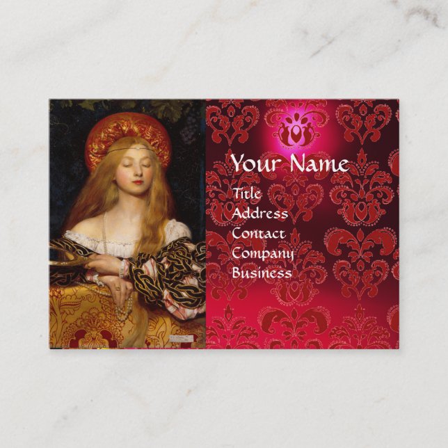 VANITY SCHAUTY-FASHION COSTUME DESIGNER Red Damask Visitenkarte (Vorderseite)