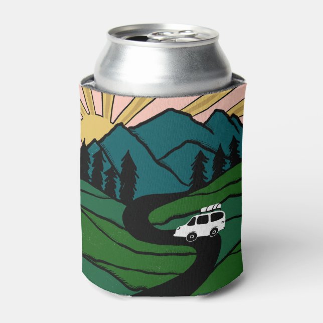 VANLIFE Bäume Wald Bergsee-Zauber Dosenkühler (Kanne Vorderseite)