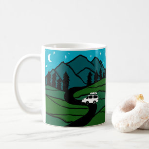 Vanlife Trees Forest Mountain Kaffeetasse