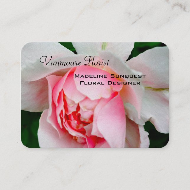 Vanmoure Blumenblatt-Rosen-elegantes berufliches Visitenkarte (Vorderseite)