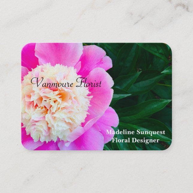 Vanmoure Hübsch Peony Elegante Beruflich Visitenkarte (Vorderseite)