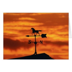 Vanne météorologique au coucher du soleil