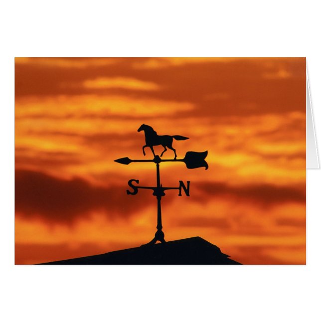 Vanne météorologique au coucher du soleil (Devant horizontal)
