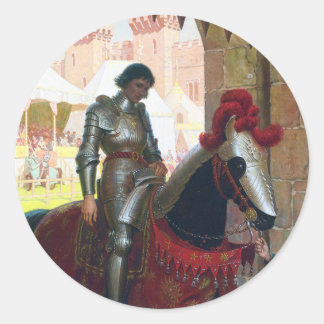 Vanquished, by Edmund Blair Leighton Runder Aufkleber
