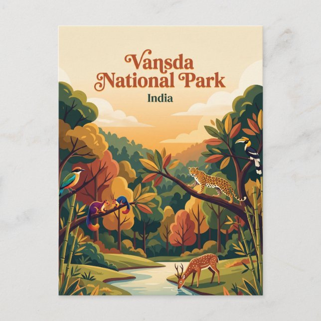 Vansda-Nationalpark Indien Postkarte (Vorderseite)