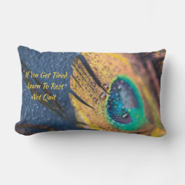 Vantage Gold und Aqua Blue Cut Peacock Feather Lendenkissen