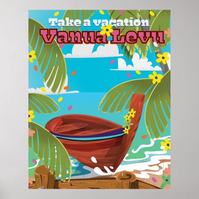 Vanua Levu Ferien Reiseplakat. Poster (Vorne)