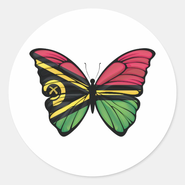Vanuatu Butterfly Classic Round Sti Runder Aufkleber (Vorderseite)