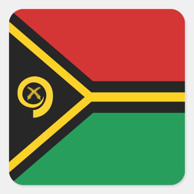 Vanuatu-Flag-Aufkleber Quadratischer Aufkleber (Vorderseite)