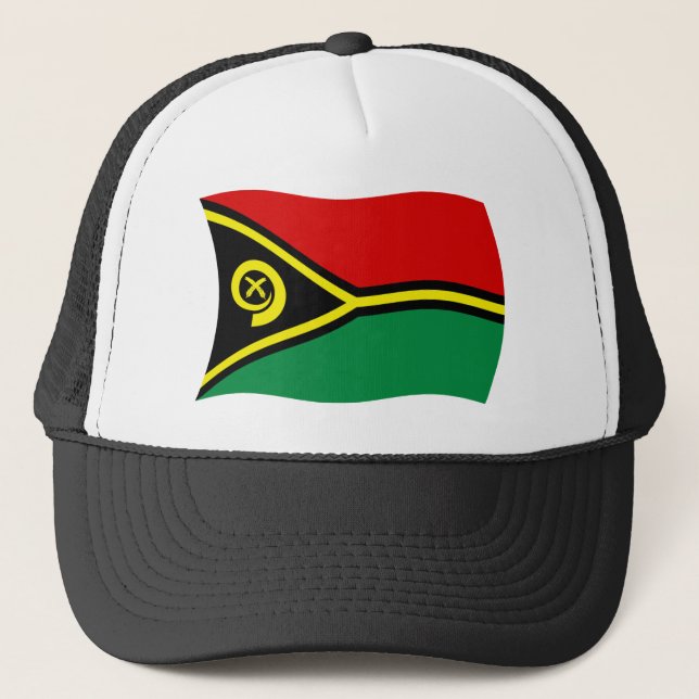 Vanuatu Flag Hat Truckerkappe (Vorderseite)