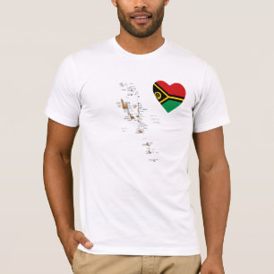 Vanuatu Flag Herz und Karte T - Shirt