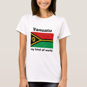 Vanuatu Flag + Karte + Text-T - Shirt
