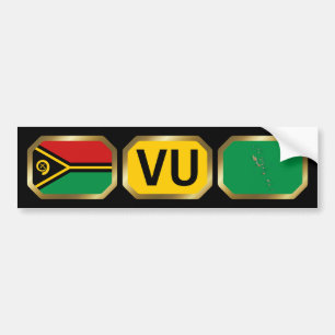 Vanuatu Flag Map Code Bumper Sticker
