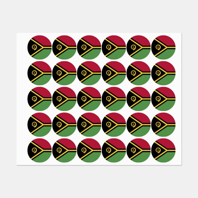 Vanuatu-Flagge Etiketten (Blatt)