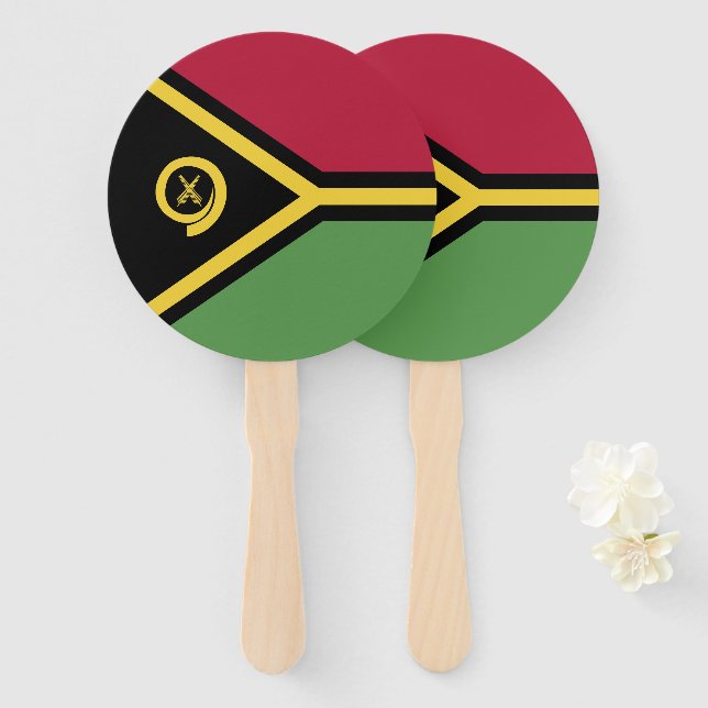 Vanuatu-Flagge Fächer (Vorne und Hinten)