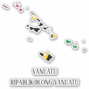 Vanuatu-Flagge Karte Aufkleber