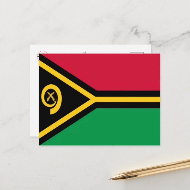 Vanuatu - Flagge - Postkarte (Vorderseite/Rückseite Beispiel)