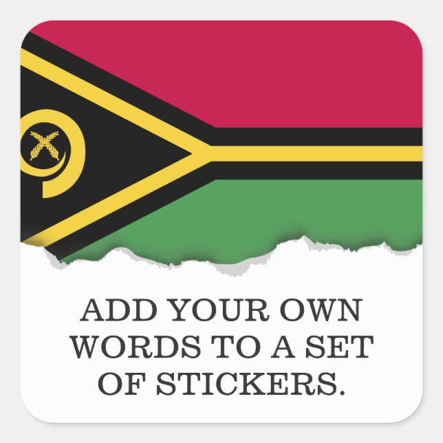 Vanuatu-Flagge Quadratischer Aufkleber (Vorderseite)