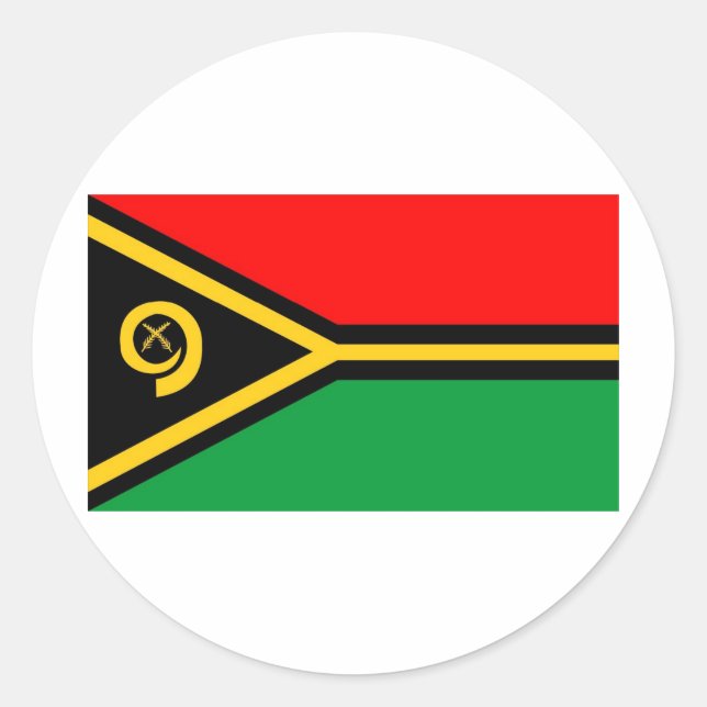 Vanuatu-Flagge Runder Aufkleber (Vorderseite)