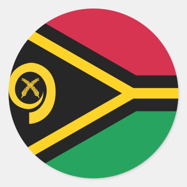 Vanuatu-Flagge Runder Aufkleber (Vorderseite)