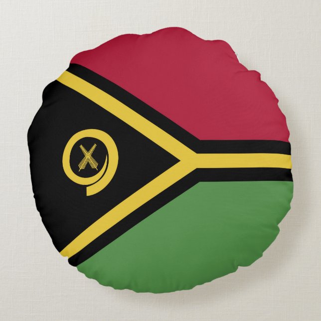 Vanuatu-Flagge Rundes Kissen (Rückseite)