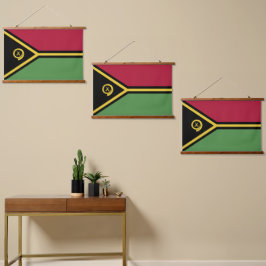 Vanuatu-Flagge Wandteppich Mit Holzrahmen