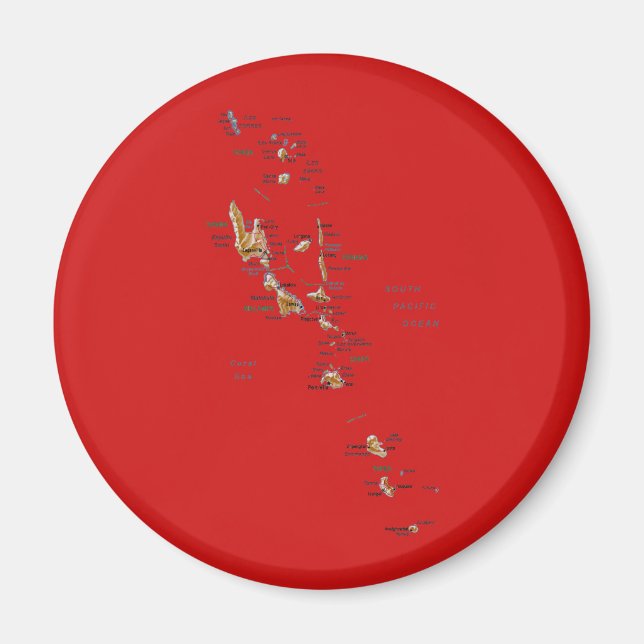 Vanuatu Karte Magnet (Vorne)