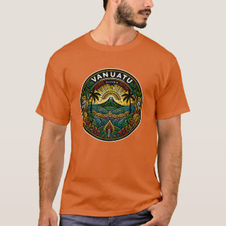 Vanuatu Oceania Badge, Regenvulkan Emblem T-Shirt