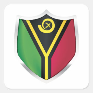 Vanuatu Silver Shield Flag Quadratischer Aufkleber