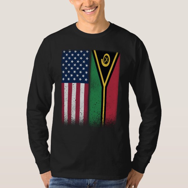 Vanuatu Vanuatu American Flags Proud USA Vanuatu T-Shirt (Vorderseite)
