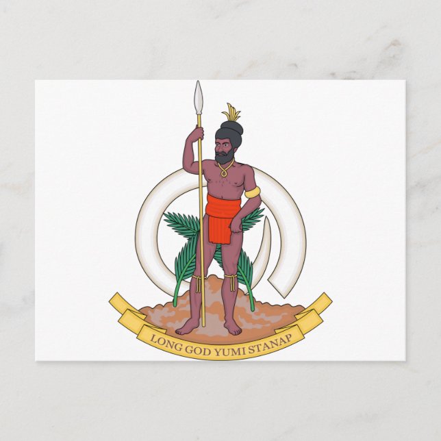 Vanuatu-Wappen Postkarte (Vorderseite)